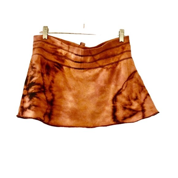 Women's Express Very Short Soft Stretch Mini Skirt Pockets Custom Bleach Dye Siz - Picture 3 of 6